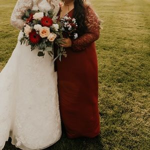 maroon bridesmaid dress